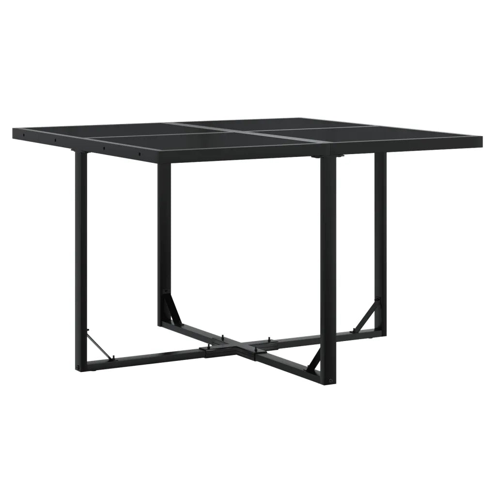 Set da Pranzo da Giardino 9 pz con Cuscini Nero in Polyrattan 3295013