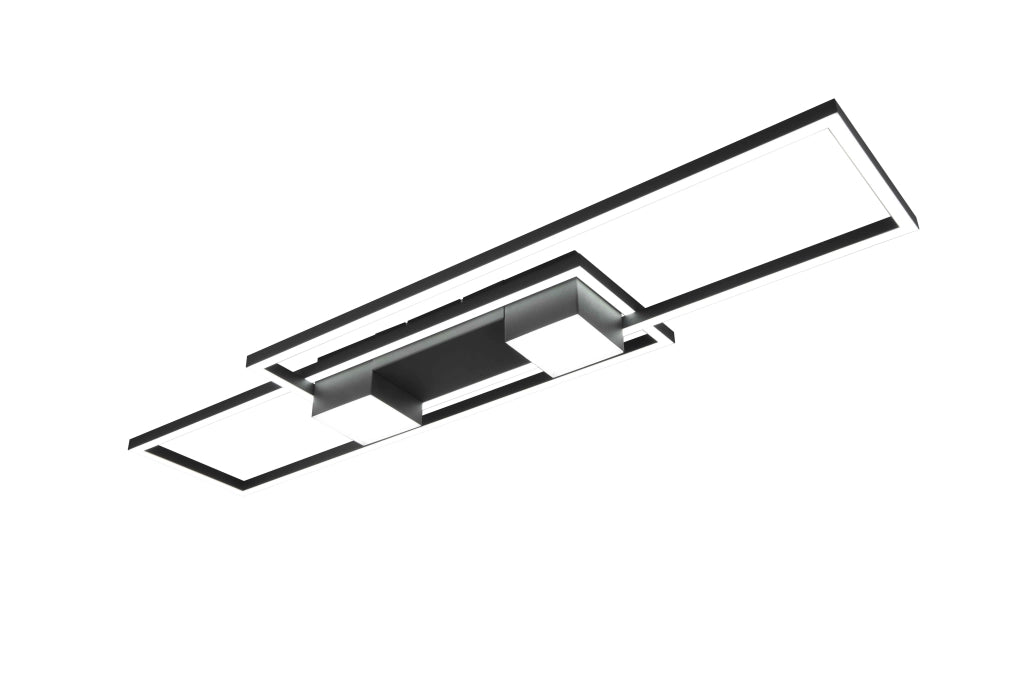 Plafoniera LED, metallo, nero, L 100 cm, Albany