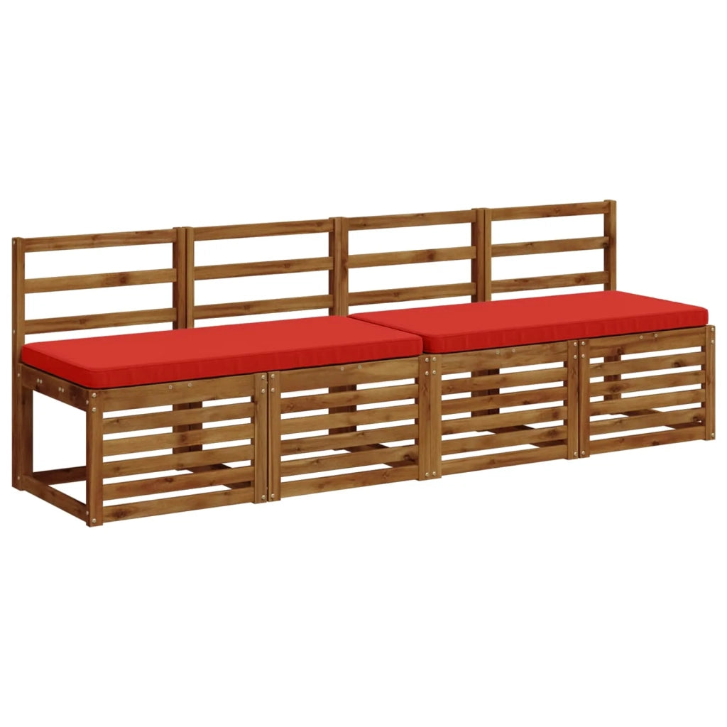 Cuscini per Panchina a 2 Pezzi VUGHT 2 pz 100% Poliestere Rosso 951799