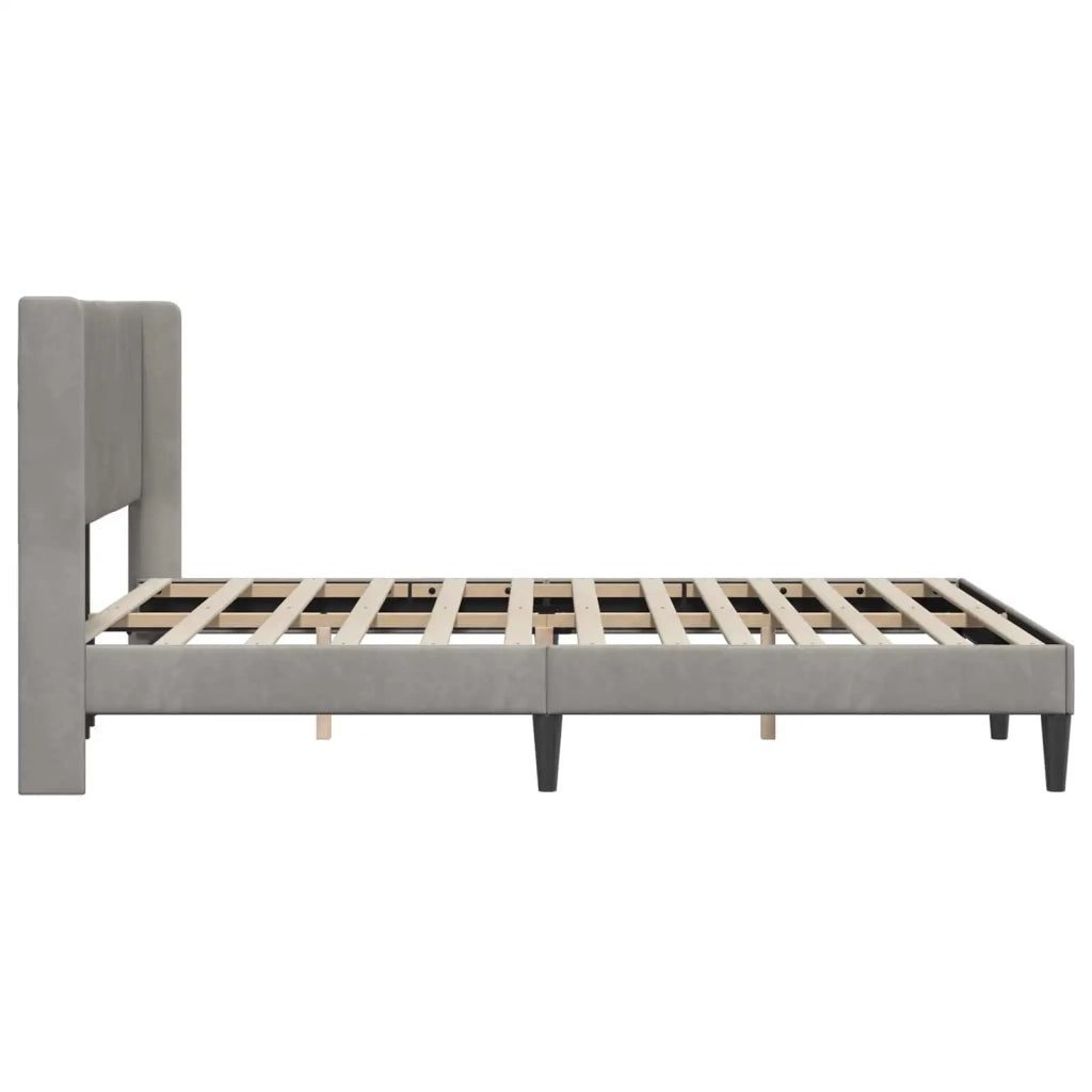 Struttura del letto-Giroletto Grigio Chiaro 120 x 190 cm Velluto 468566
