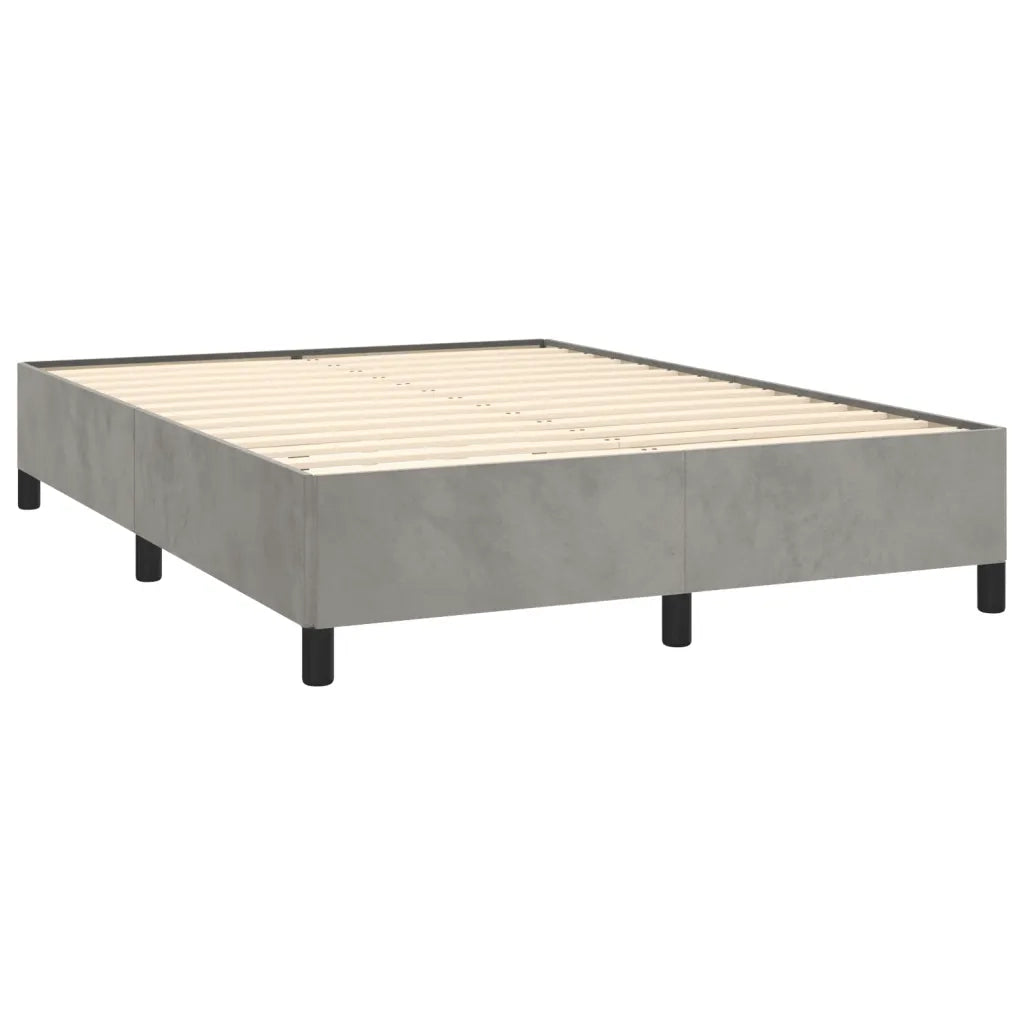 Giroletto senza Materasso Grigio Chiaro 140x200 cm Velluto 347324