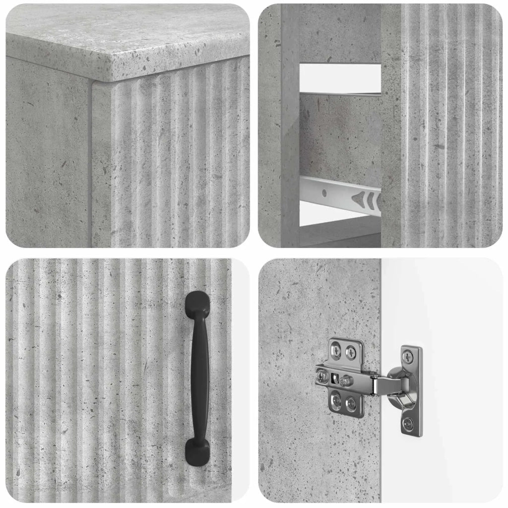 Set di Armadi da Bagno da 2 Pezzi HOORN Grigio Cemento 3418038