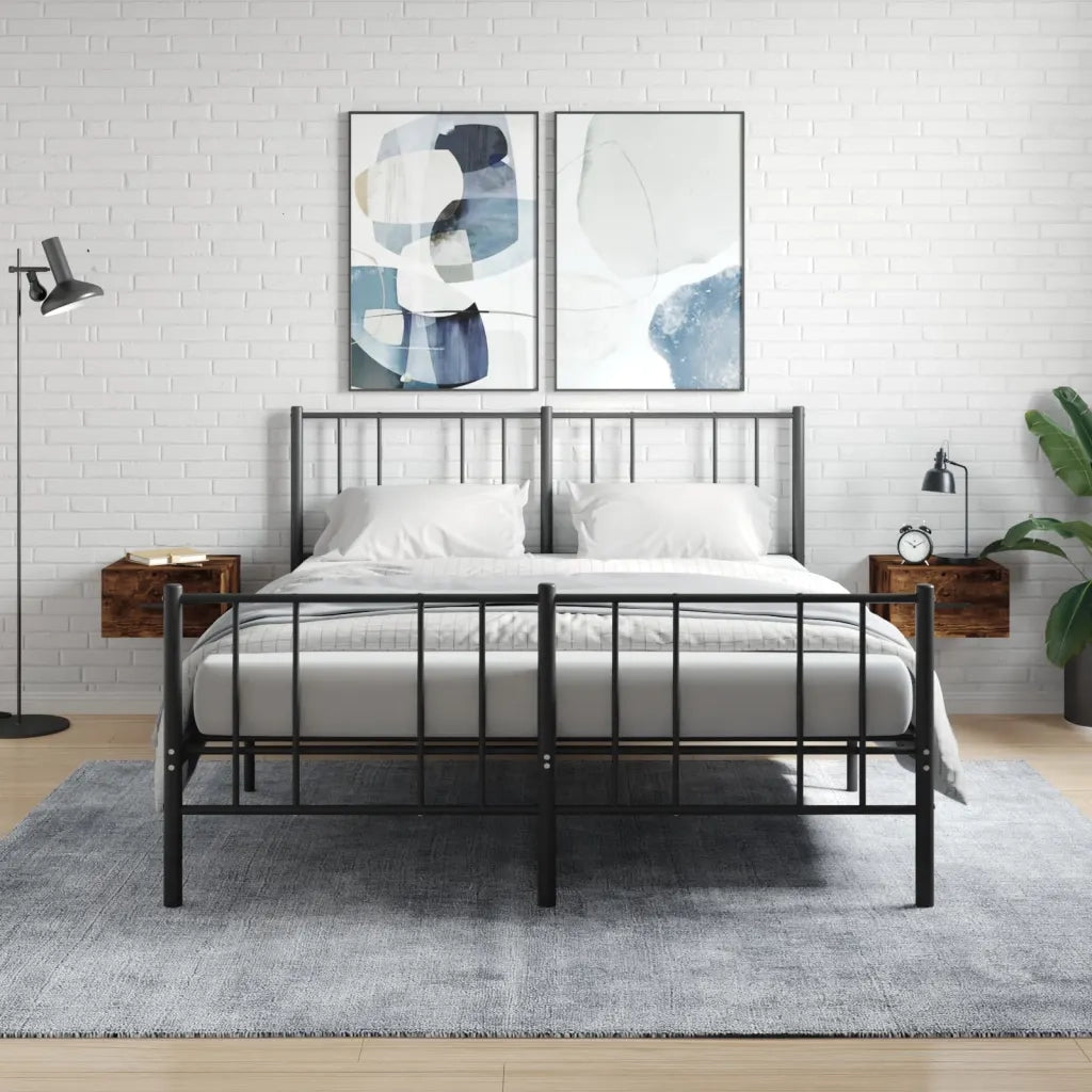 Comodini a Muro 2 pz Rovere Fumo 35x35x20 cm 829831
