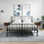 Comodini a Muro 2 pz Rovere Fumo 35x35x20 cm 829831