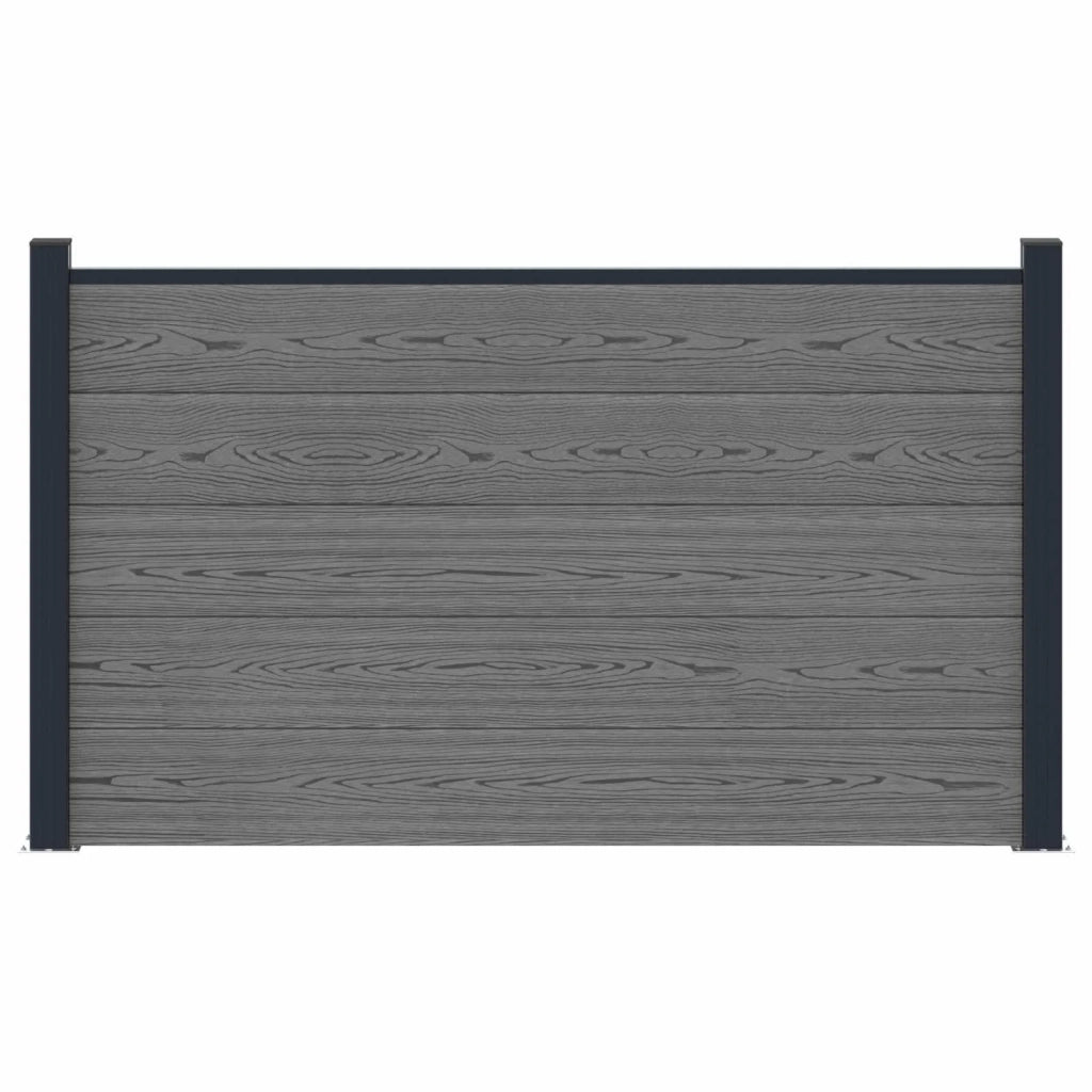 Set di Recinzione 180 x 105 cm WPC e Alluminio Grigio 42039071