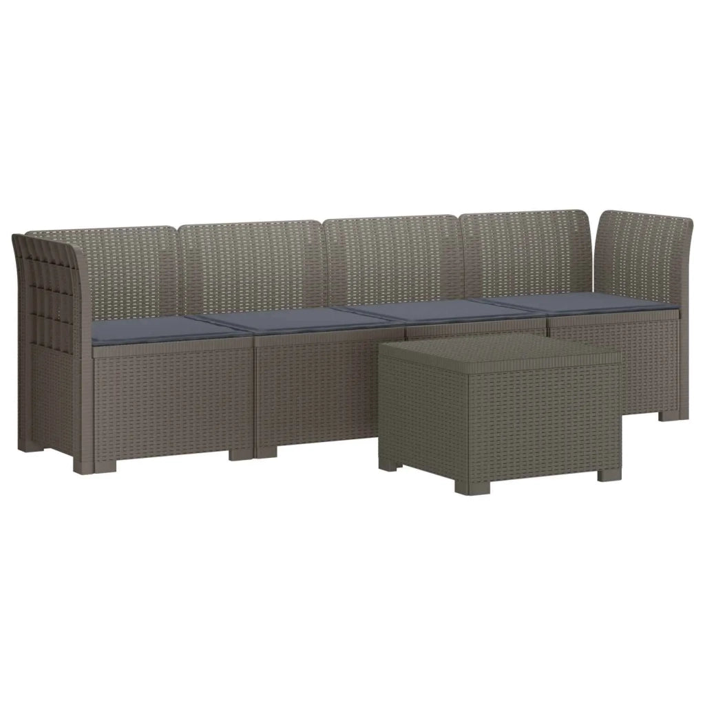 Divano da Giardino a 4 Posti con Cuscini in Stile Rattan PP 3443869