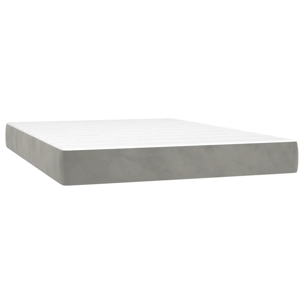Letto a Molle Materasso e LED Grigio Chiaro 140x190 cm Velluto 3135999