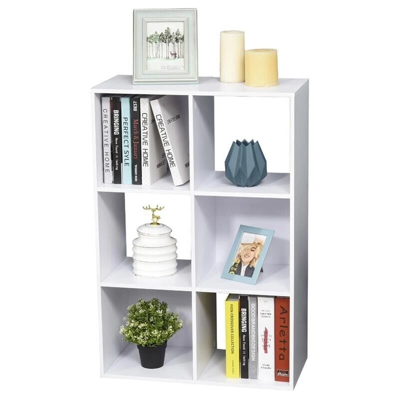 LIBRERIA CON 6 SCOMPARTI CUBO 91.5 X 29.5 X 61.5 CM BIANCA