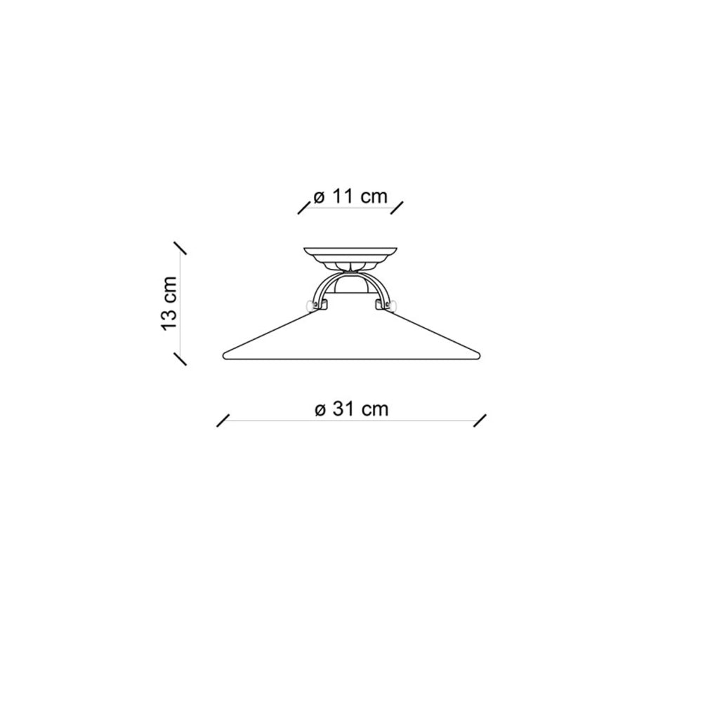 Plafoniera Industrial Minimal B&W Metallo Smaltato Bianco 1 Luce E27 31Cm
