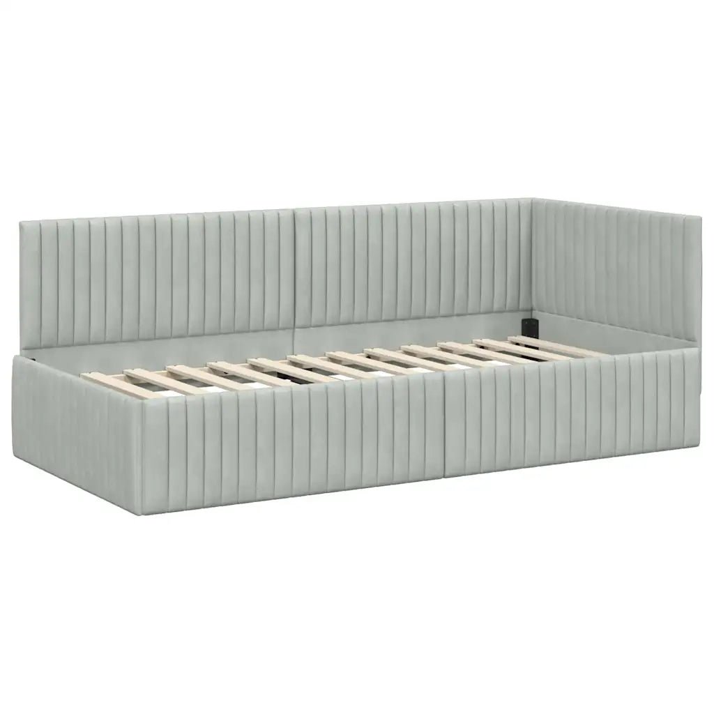 Cornice del letto ad angolo Grigio chiaro 90 cm x 190 cm 42016256