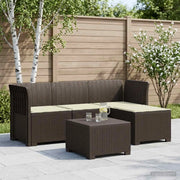 Divano da giardino 4 posti con cuscini aspetto rattan PP 3443930