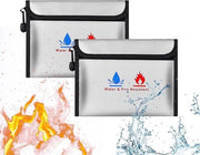 Documenti resistenti al fuoco - impermeabili - 2 pezzi - grigio - 23 x 17,5 cm
