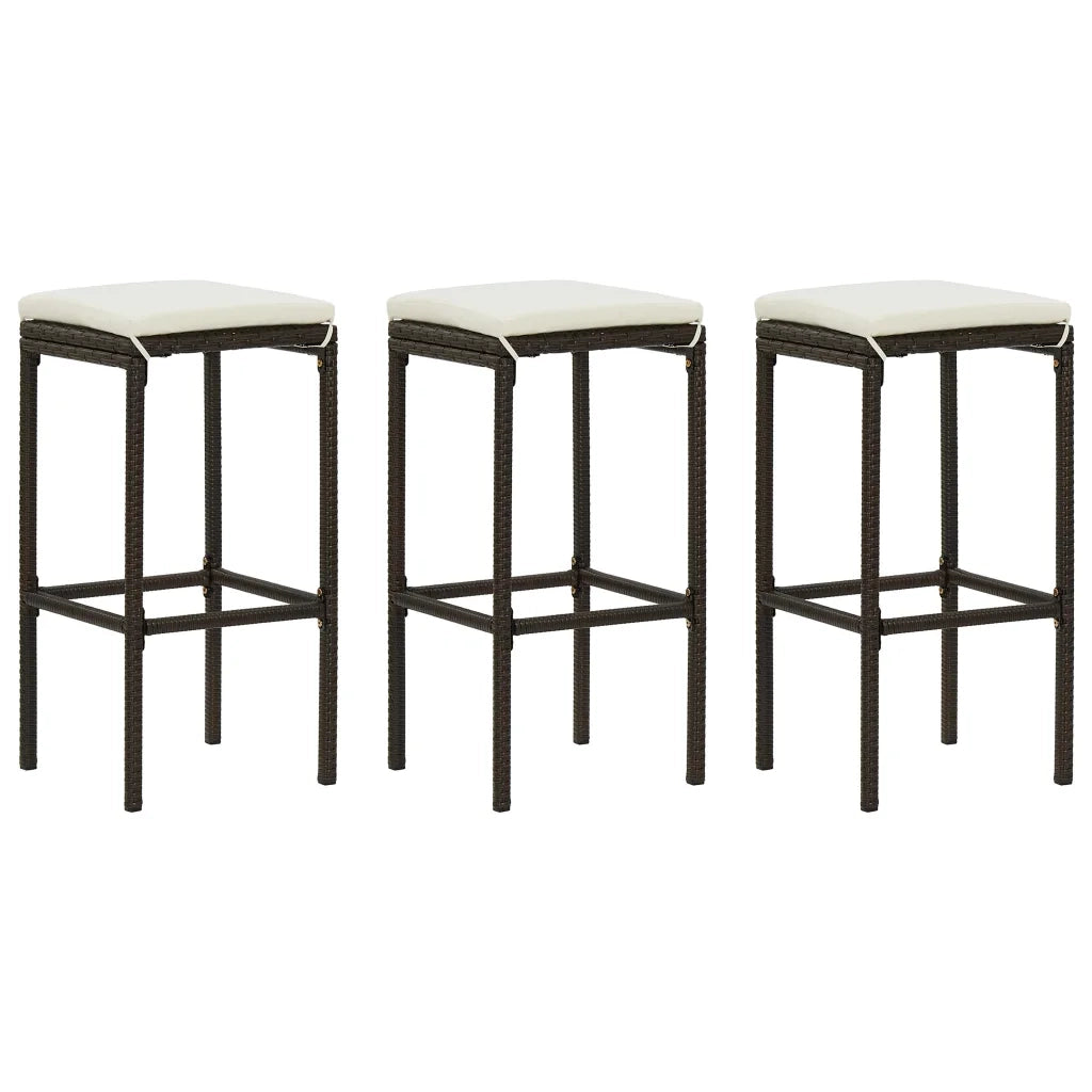 Set da Bar da Giardino 4 pz con Cuscini in Polyrattan Marrone 3064922
