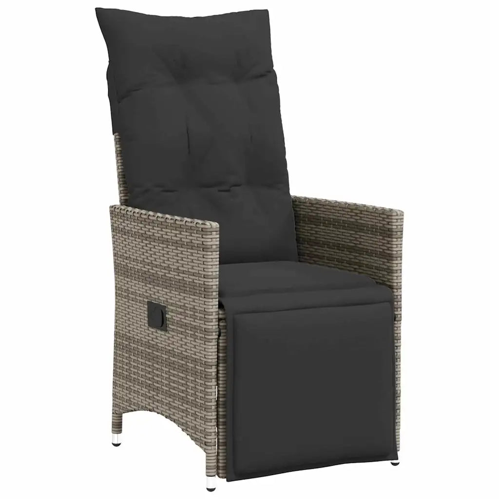 Set da Pranzo per Giardino con cuscino 5 pcs Grigio polyrattan 3379578