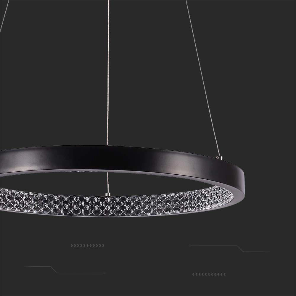 Lampada a sospensione LED anello nera 3000K V-TAC VT-7823