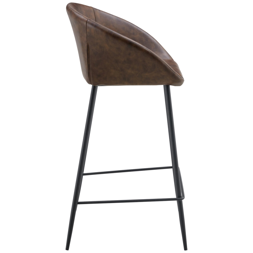 Set di 2 sgabelli da bar ACHILLE in similpelle marrone