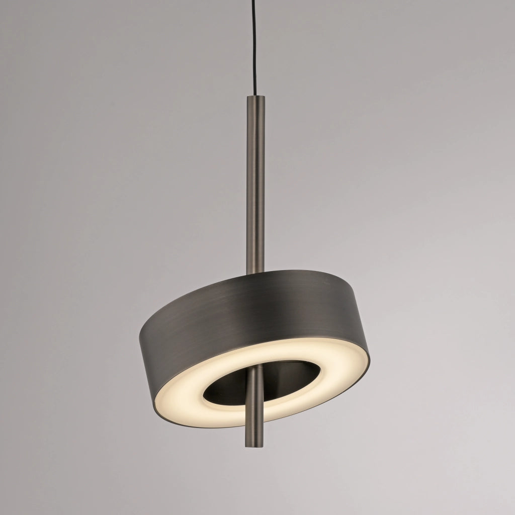 Lampada sospesa moderna bronzo Ø14 con telecomando CCT LED 9W