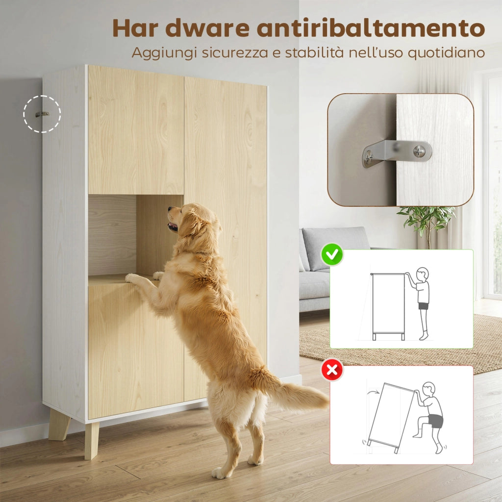 Credenza ¨C Minimal ¨C Bianco e Legno 120x40x90