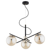 Lampada a sospensione glamour nero-oro 3xE14 Taurus Alfa