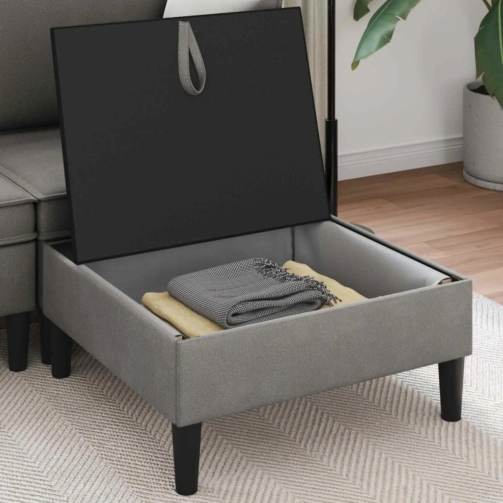 Pouf con Storage Grigio scuro Velluto 42027148
