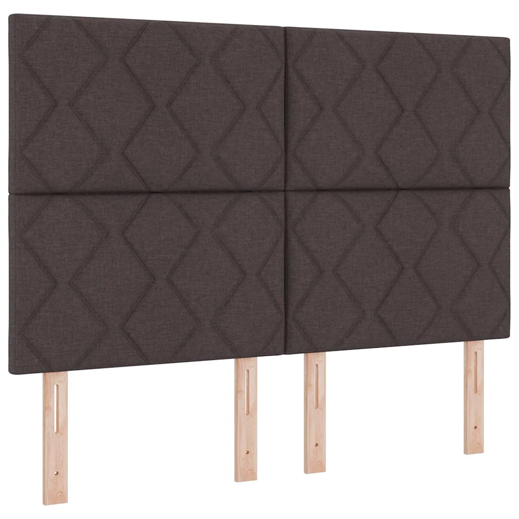 Letto a Sorgente LED Marrone Scuro 140 x 190 cm Tessuto 3343176