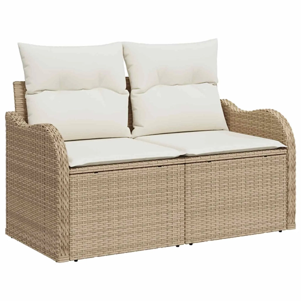 Set di divani 8 pz Beige e Bianco Crema 3448068