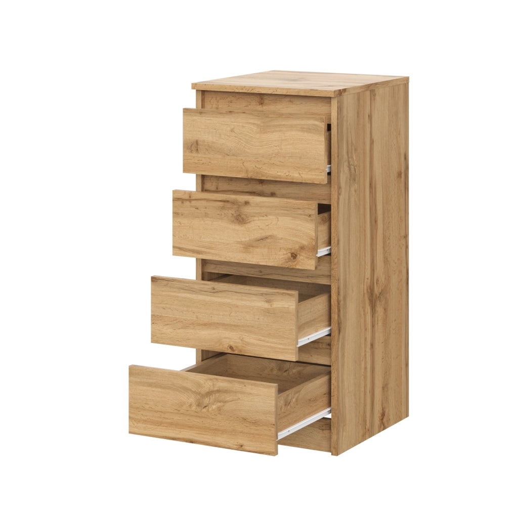 Commode SOLA - Quercia Wotan - 4 Cassetti - Larghezza 40 cm, Altezza 90 cm, Profondit? 43 cm