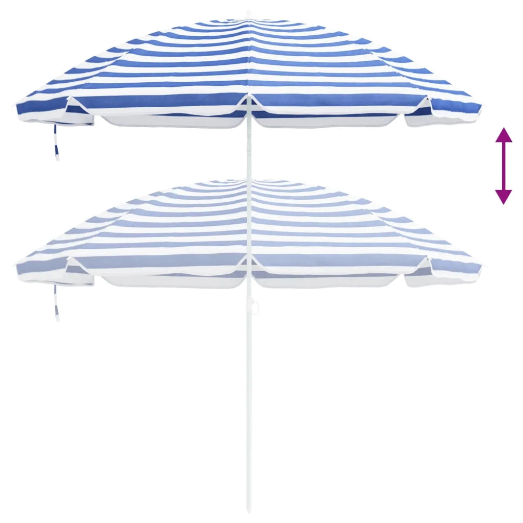 Ombrellone da Spiaggia Blu e Bianco 263 x 263 x 272 cm 4010669
