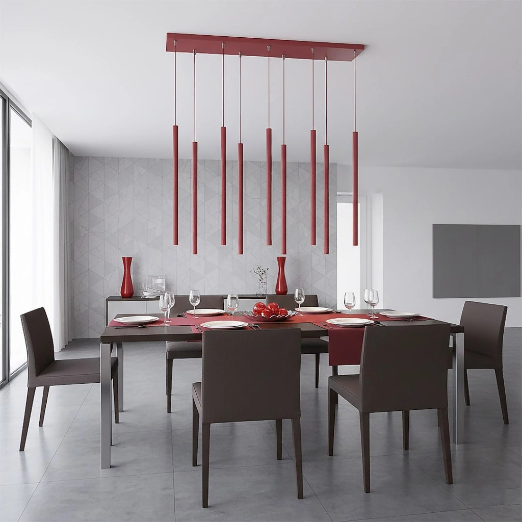 Lampada sospesa SELTER bordeaux stick 9xG9 Emibig