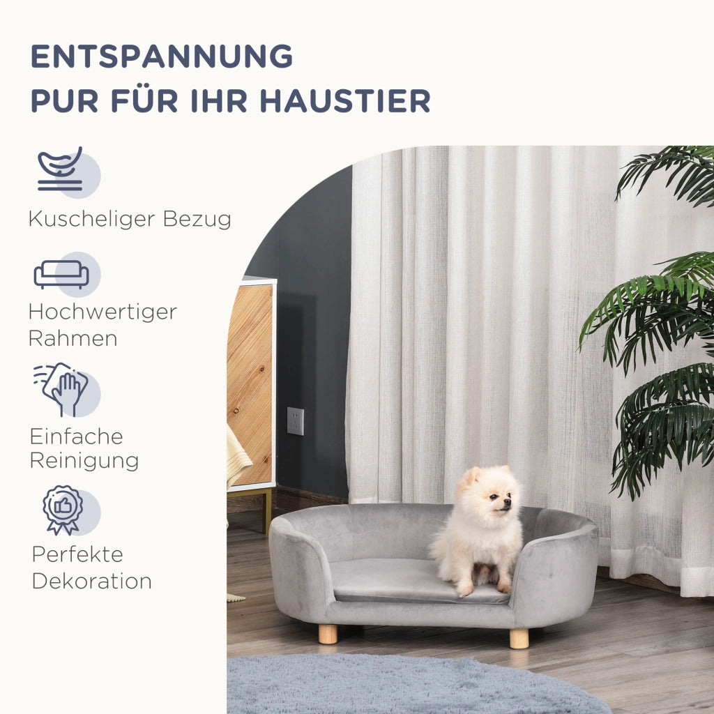 Letto per cani imbottito ¨C Minimal ¨C 86x55x33 cm grigio chiaro