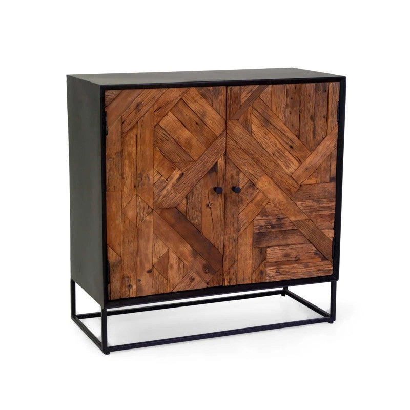 Mobile Legno Jaipur Naturale Top Nero Cm 85x38h85