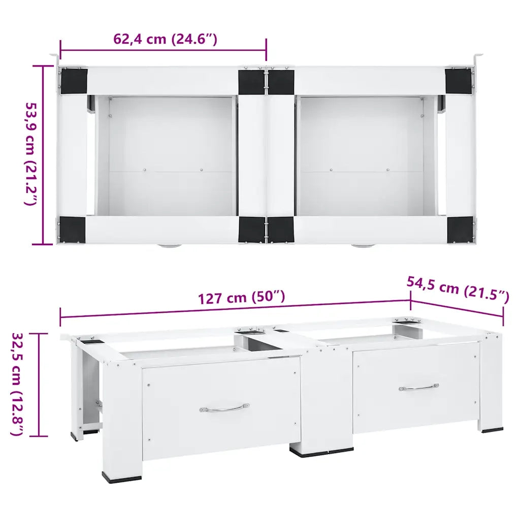 Supporto Doppio Lavatrice e Asciugatrice con Cassetti Bianco CFW9762737