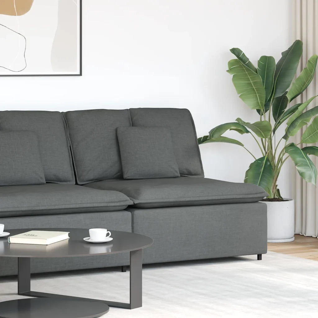 Modulo Centrale Divano Modulare con Cuscini Grigio Scuro 100 cm 679030