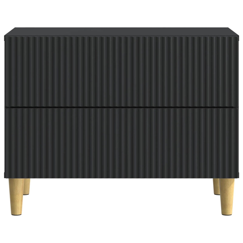 Comodino | Armadio da Notte | Mobiletto da notte Nero 62 x 34,5 x 48 cm Legno ingegnerizzato