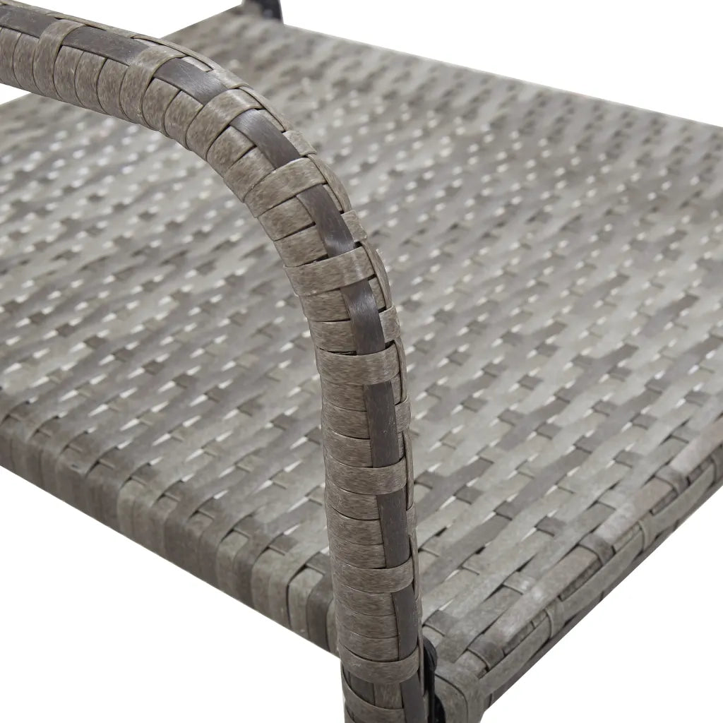 Set da Pranzo da Giardino 3 pz Nero Grigio Polyrattan e Acciaio 3203296
