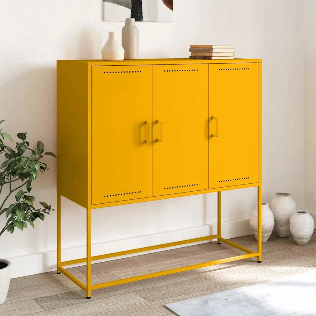 Credenza Giallo Senape 100,5x39x107 cm in Acciaio 846539