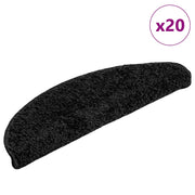 Tappetini per scale 20 pz 56x17x3 cm Nero Semicircolari 3365838