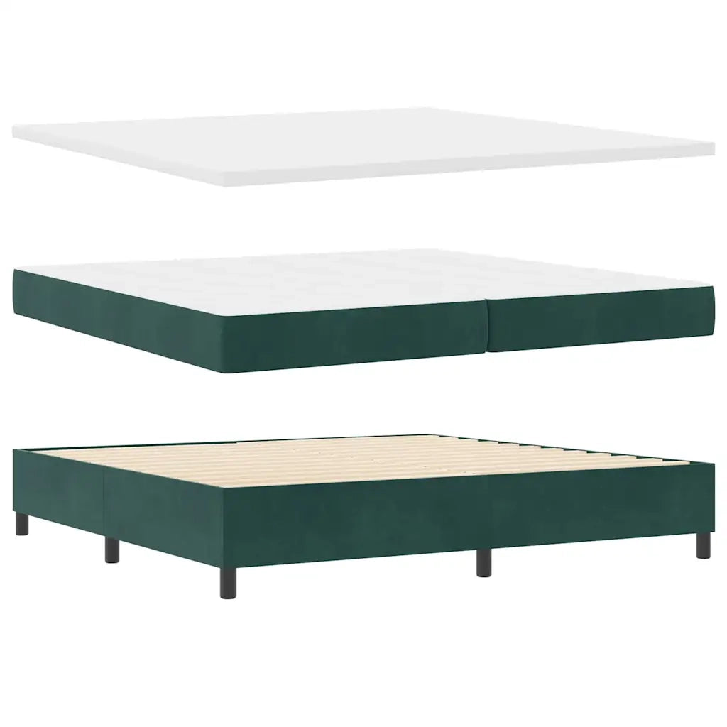 Letto a molle con materasso Verde Scuro 200 x 200 cm Velluto 3339857