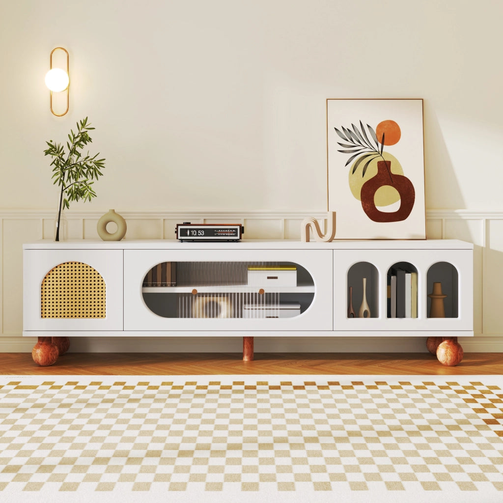 Cassettiera TV bianca in truciolare lunghezza 170 cm