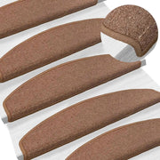Tappetini per scale autoadesivi Semicircolare 15 pz | Gradini per Scale Marrone