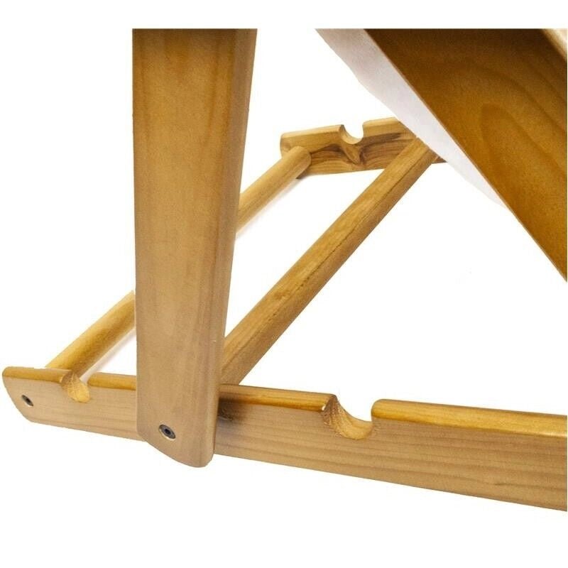 POLTRONA RELAX COMODONA MARRONE SCOZZESE IN LEGNO 3 POSIZIONI