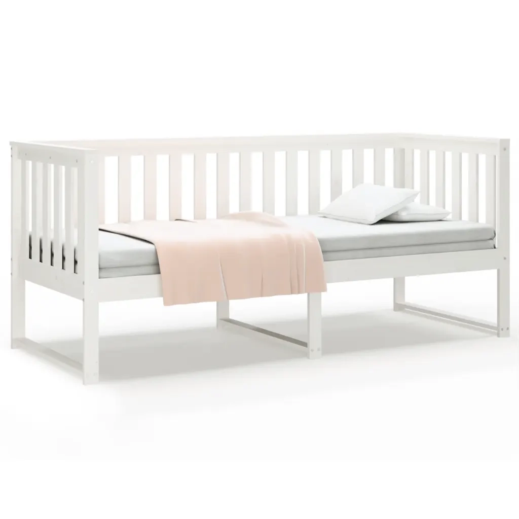 Letto singolo | Letto per adulti | Dormeuse senza Materasso Bianca 80x200 cm Legno Massello Pino