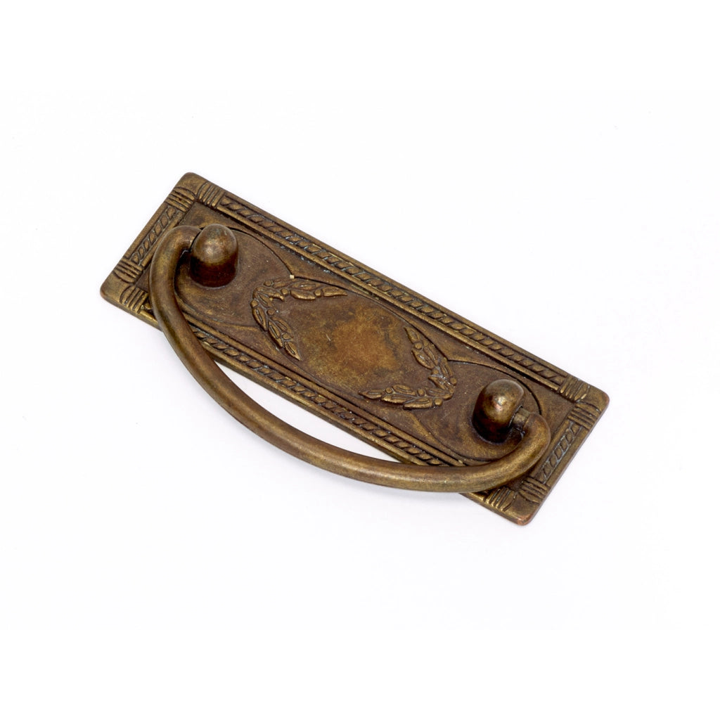 MANIGLIA TONDA ANTICATA 62X58MM CON PIASTRA IN MET