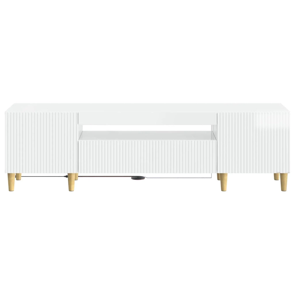Mobile TV LED Bianco Lucido Legno ingegnerizzato 896689