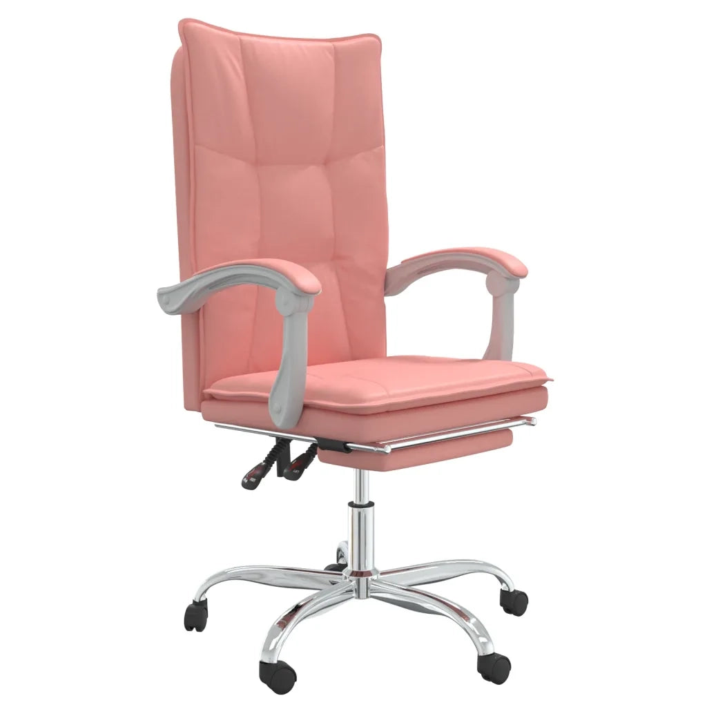 Poltrona | Sedia Relax da Ufficio Reclinabile Rosa in Similpelle