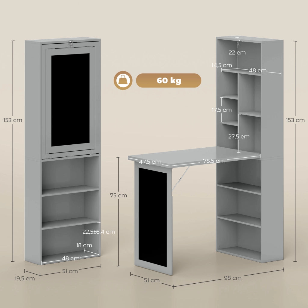 Scrivania con scaffale, ripiano regolabile e lavagna ¨C Minimal ¨C Legno
