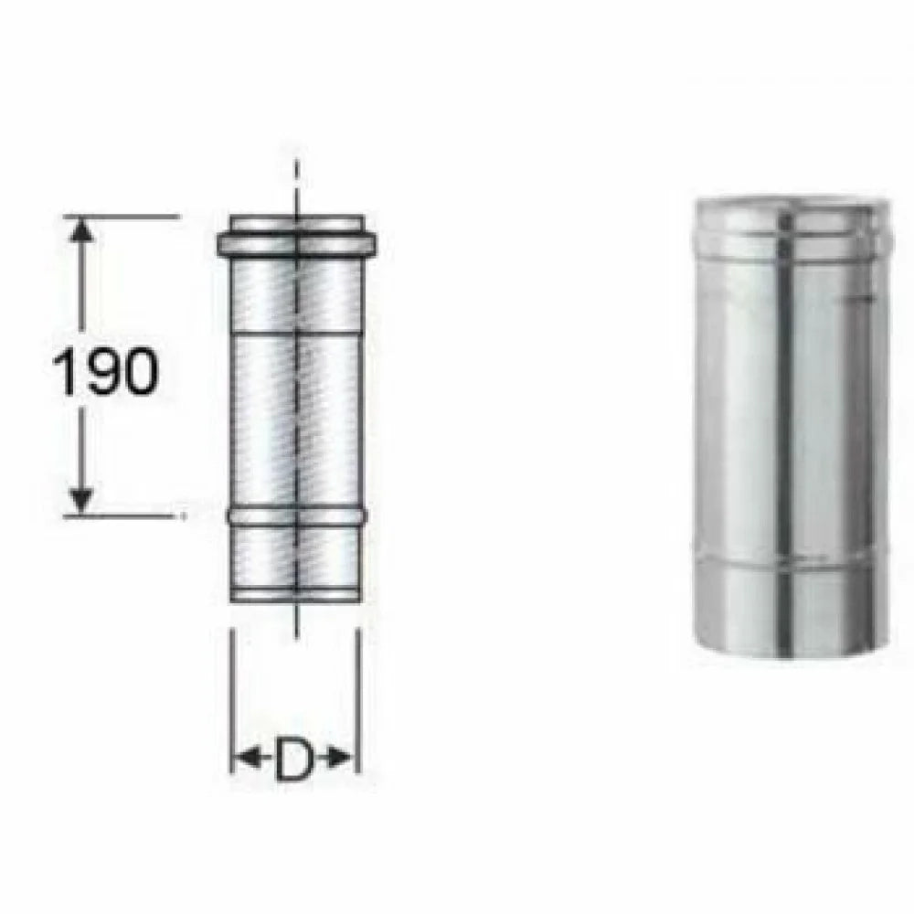 Inox mono parete aisi 316 tubo l .250 d.100