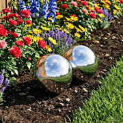 Palla a Specchio 2 pcs Ø 15 cm Argento Acciaio Inossidabile 201 42008425