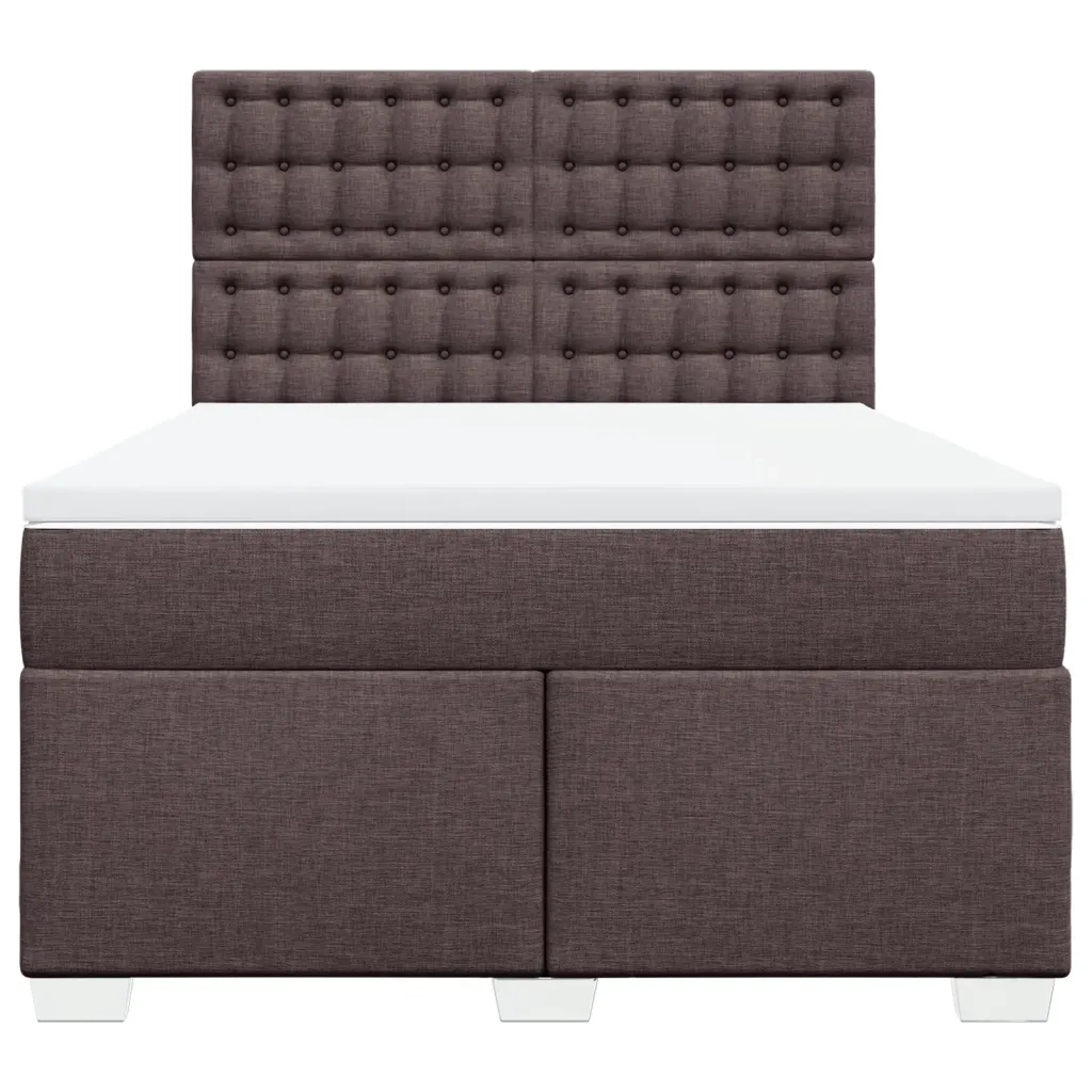 Giroletto a Molle con Materasso Marrone Scuro 140x200cm Tessuto 3290528