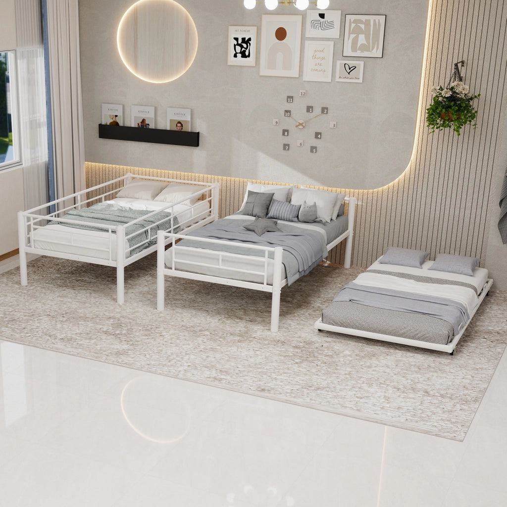 Letto a castello funzionale ferro bianco 97x196 cm